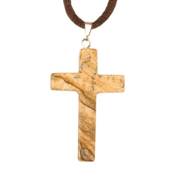 Pendant Latin Cross Picture Jasper