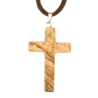 Colgante cruz latina jaspe jaspeado