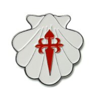 Imán de cocina concha de peregrino y Cruz de Santiago
