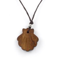 Colgante concha del peregrino en madera