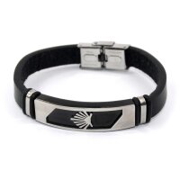 Leder-Metallarmband Jakobsmuschel