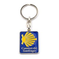Schlüsselanhänger Camino de Santiago blau-gelb