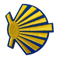 Patch / iron-on Scallop Shell Yellow-Blue
