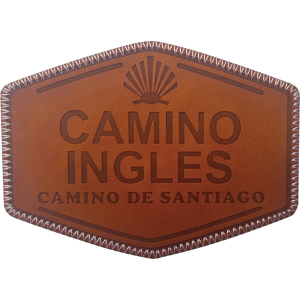 Parche / insignia Camino Ingles de imitación de cuero