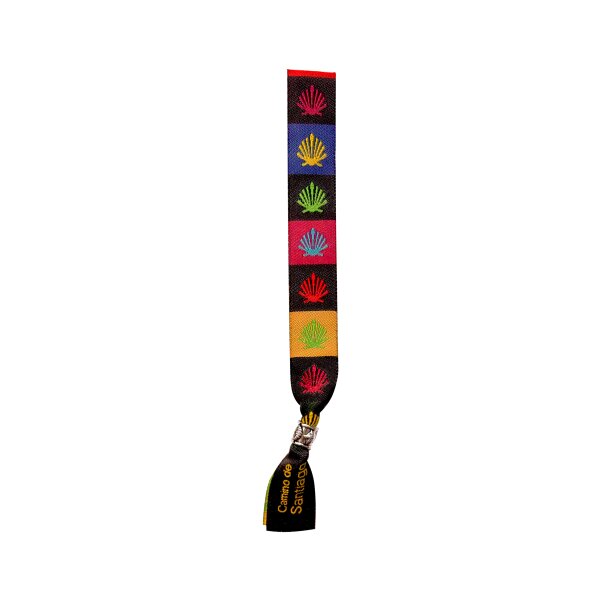 Stoffarmband stilisierte Jakobsmuscheln bunt