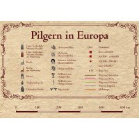 Pilgerwege und -orte in Europa - Faltkarte