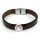Pulsera de cuero y metal Roncesvalles - marrón oscuro