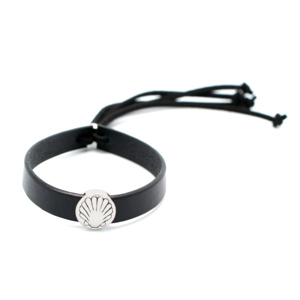Bracelet en cuir et métal Roncevaux - noir