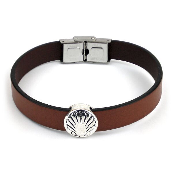 Leather-Metal Bracelet Roncesvalles brown