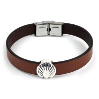 Leder-Metallarmband Roncesvalles (braun)