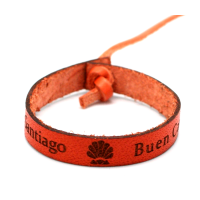 Bracelet en cuir Buen Camino - orange