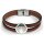 Leder-Metallarmband Melide mit großer Jakobsmuschel