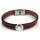 Bracelet en métal et cuir Melide avec Coquille Saint-Jacques petite